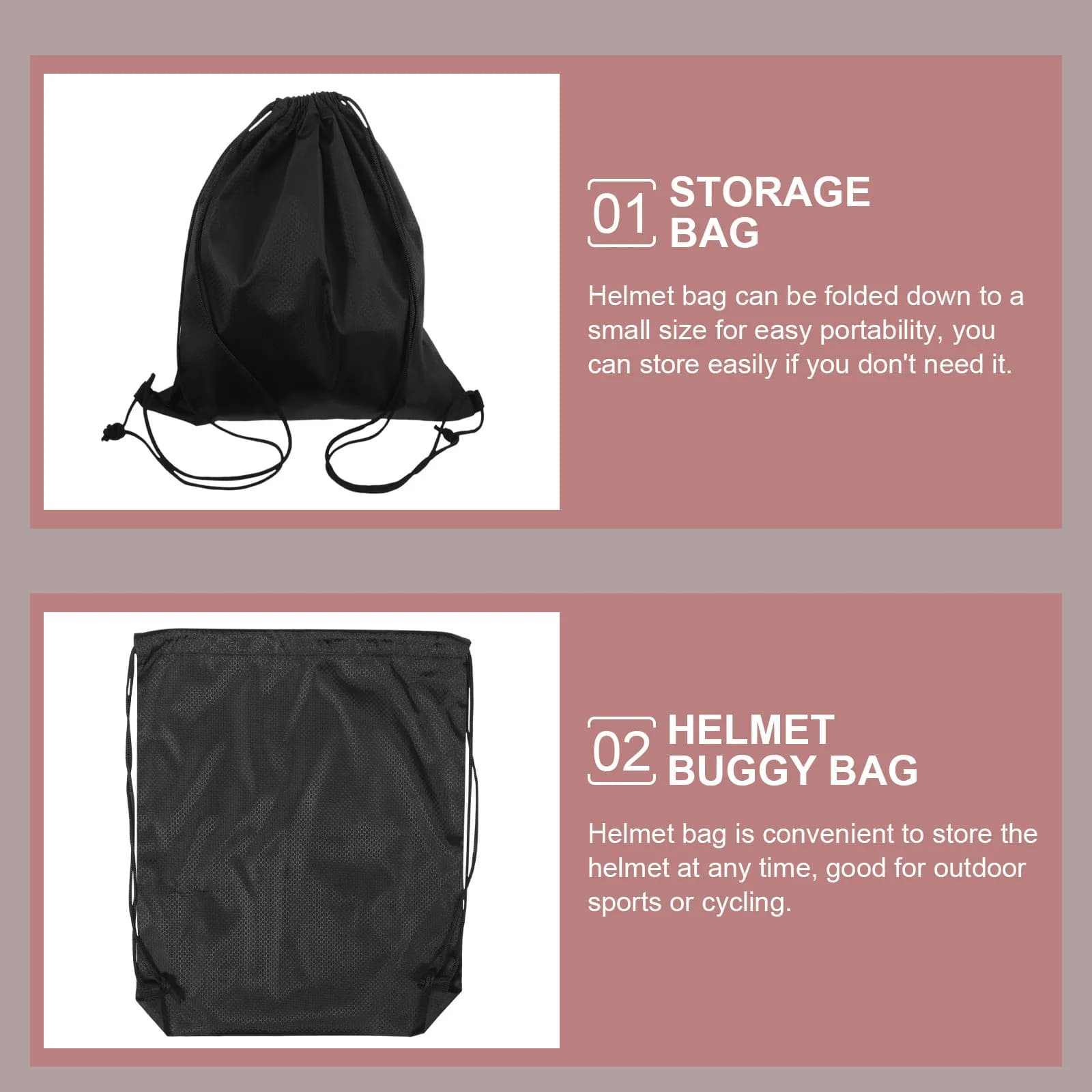 Waterproof Oxford Fabric Bag with Coulisse for Motorcycle Helmets, Bikes, Sports, Portable, Foldable, Travel