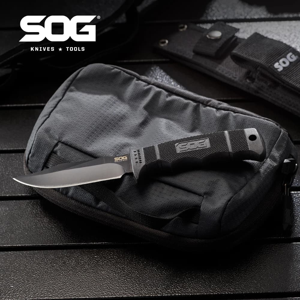 SOG Seal PUP Elite Coltello a lama fissa Coltelli da campeggio professionali per pesca di sopravvivenza all'aperto, strumenti tattici portatili per Bushcraft