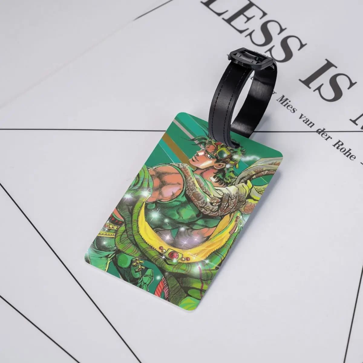 Etichette per Bagagli di Jojo Bizarre Adventure Joseph Joestar, Accessori per Valigie, Etichetta per Bagaglio da Viaggio, Porta Etichetta con Nome e Indirizzo