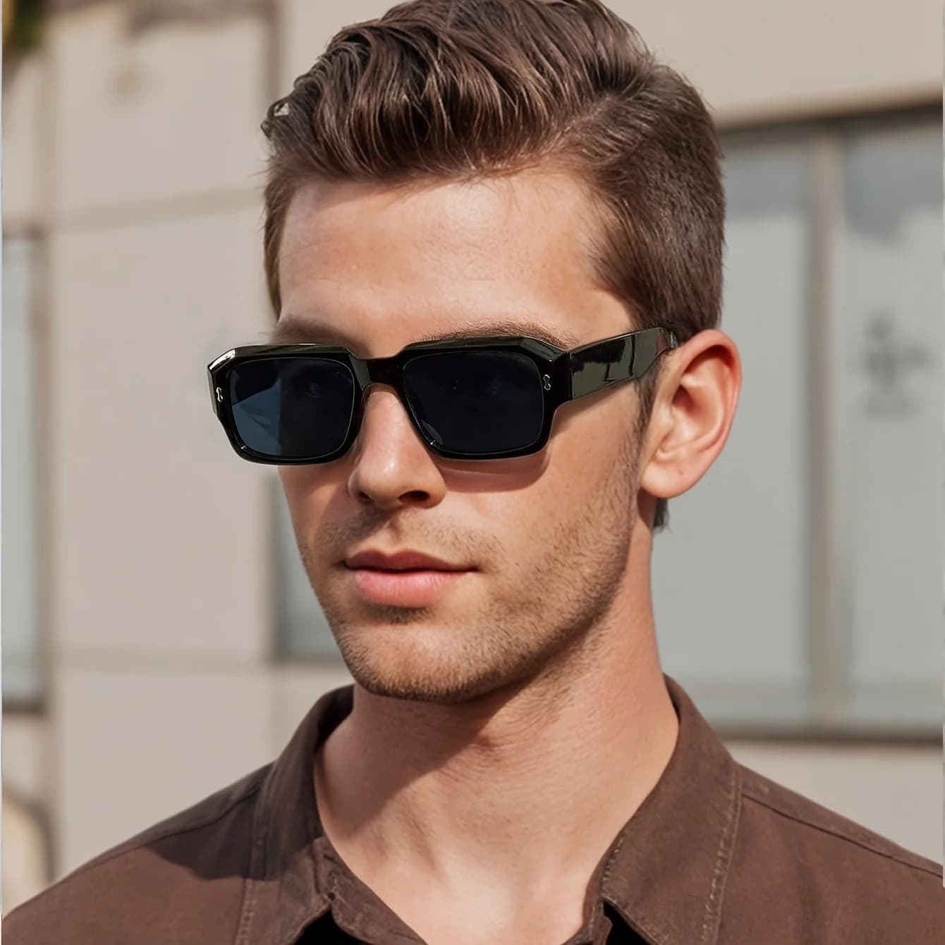 A pair of unisex retro UV400 sunscreen cat eye sunglasses with UV protection, suitable for giving to friends as gifts