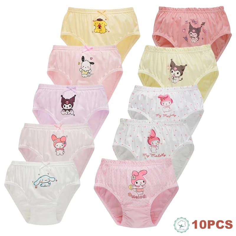 5/10 Pezzi Cotone Ragazze Triangolo Mutandine Carini Personaggi Kuromi Melody Cinnamoroll Cartoon Bambini Biancheria Intima Morbida Ragazze Slip