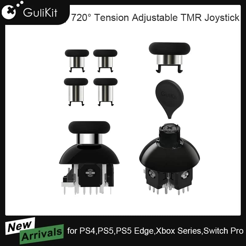 GuliKit 720 ° Joystick TMR regolabile a tensione per PS4 PS5 Edge per Switch Pro Xbox Series/Elite Series 2 Riparazione accessori di gioco