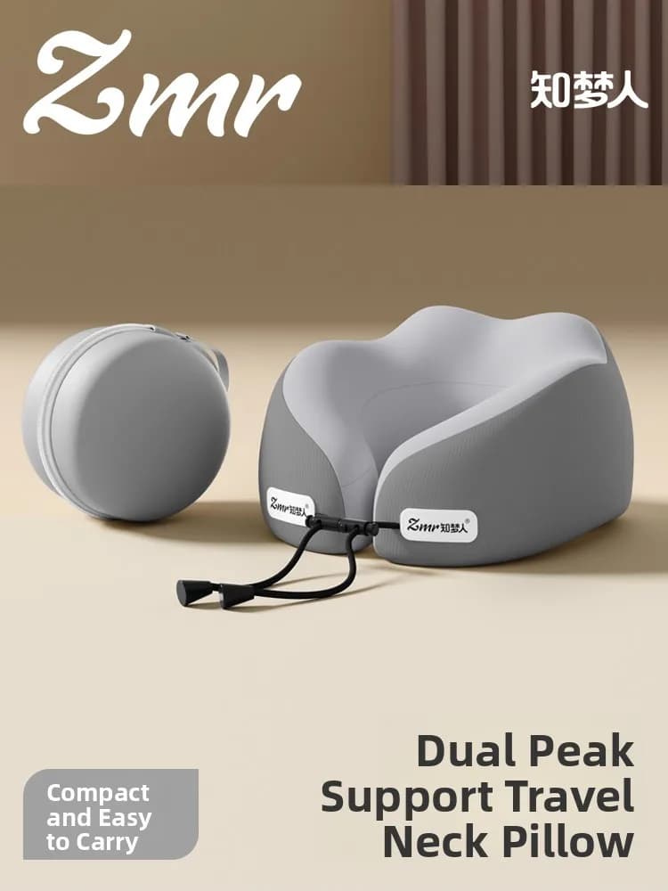 Cuscino da Viaggio a Forma di U, Portatile in Memory Foam per Aereo, Treno, Auto, Ufficio, Supporto per il Riposo, Regalo per Adulti