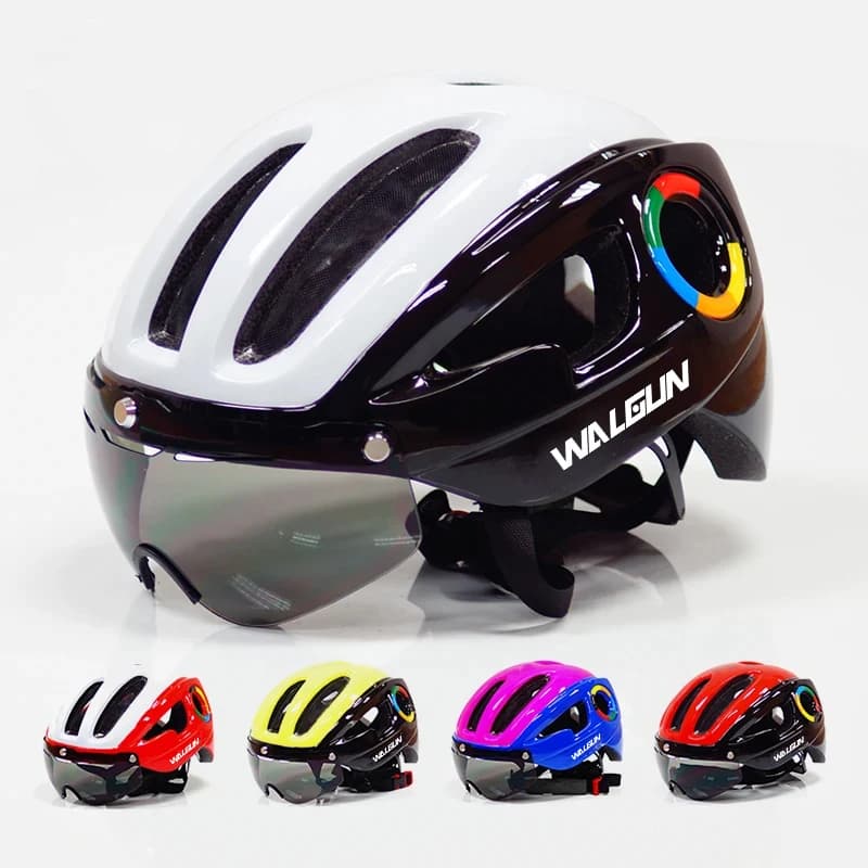 270g ultraleggero EPS casco da bicicletta per uomo strada mtb mountain bike casco lenti occhiali attrezzatura da ciclismo 9 prese d'aria Casco Ciclismo