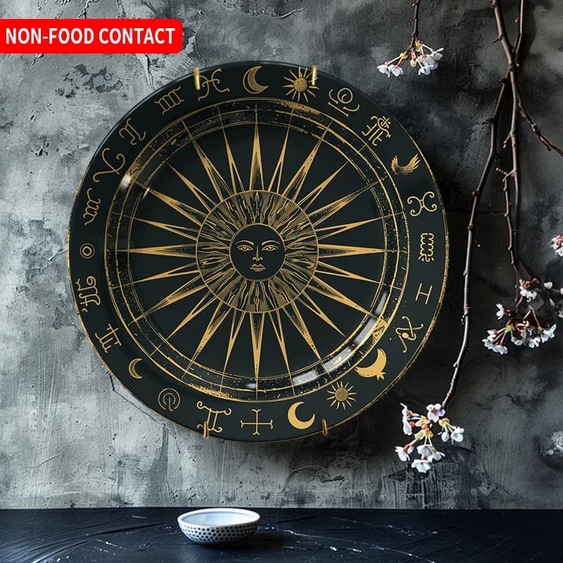 1 pezzo di piatto decorativo in ceramica in stile nordico, non adatto al contatto con alimenti, creativo per orologio da parete, ornamento artistico per la casa