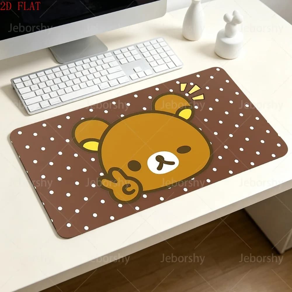 Rilakkuma Large Desk Pad Cute Bear Non-slip Gaming Mouse Pad For PC Laptop Kawaii Aesthetic Room Decor