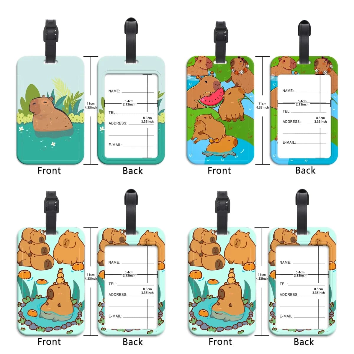 Simpatiche etichette per bagagli Capybara ID valigia Indirizzo Porta nome Etichetta per bagagli Etichetta per bagagli Imbarco da viaggio Accessori per valigie portatili