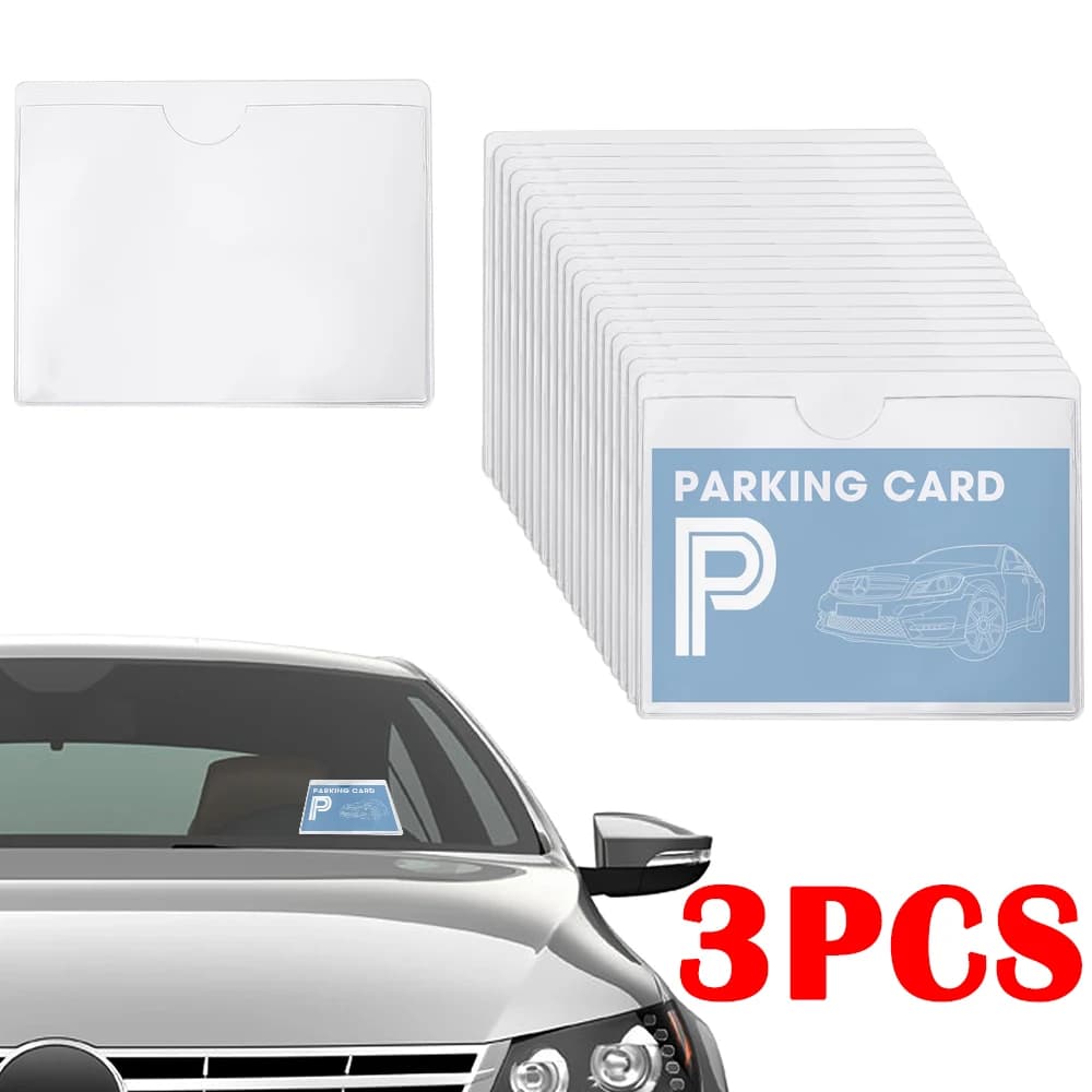 Porta carte autoadesivo parabrezza per auto porta carte trasparente Organizing Cover etichetta tasca per carte parcheggio strumenti trasparenti