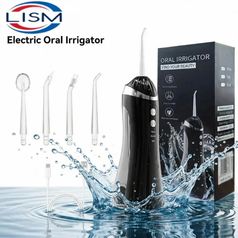 Irrigatore Orale Portatile con 3 Modalità di Pulizia, Ricaricabile, Impermeabile IP65, Idropulsore Dentale per Sbiancamento Denti, Jet Floss 200ML