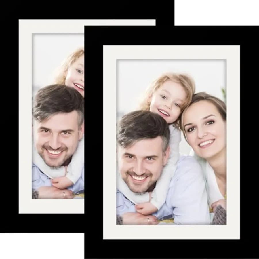 Picture Frames 2 Pack Made of Solid Wood for Wall Mounting and Tabletop Display