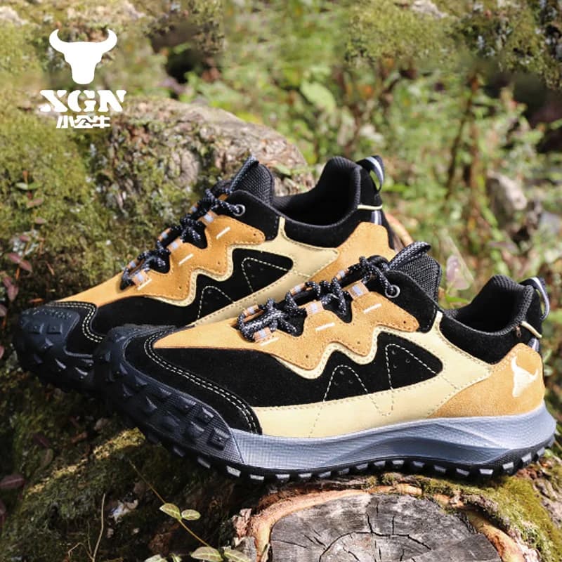 XGN Scarpe da trekking in pelle bovina Stivali da caccia impermeabili da uomo Scarpe da trekking Scarpe da passeggio in rete Stivali da viaggio tattici da combattimento nel deserto