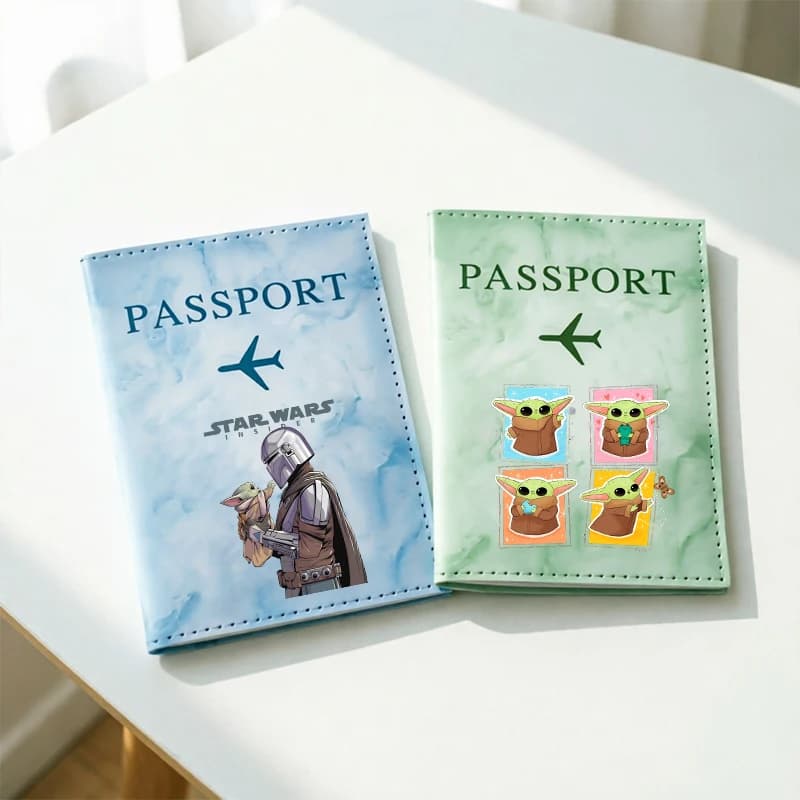 Cartoon Passport Holder StarWarsed Man Travel Wallet Document Organizer Cute Printed Waterproof Document Holder Passport Gift