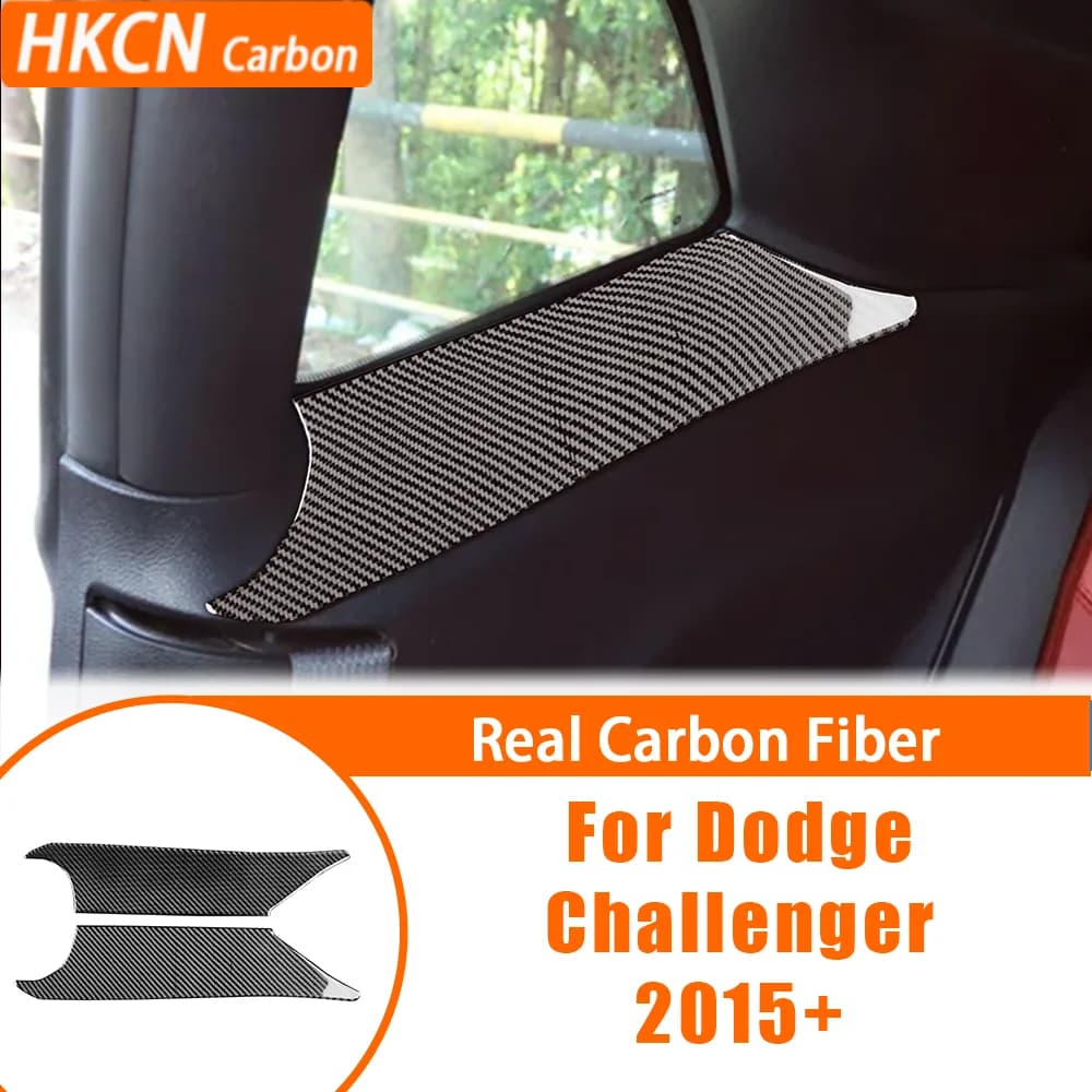 Carbon Fiber Rear Lumn Decorative Panel Car Accessories Car Wall decal for changing cover inner lining for Dodge Challenger 2015+