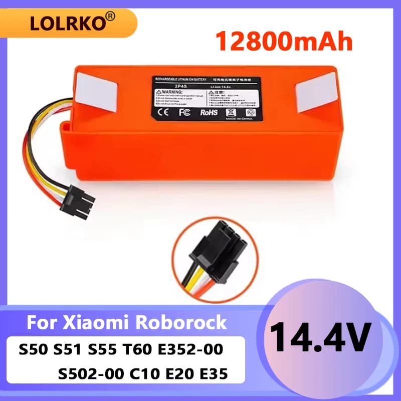12800mAh li-ion Battery Vacuum Cleaner accessories 14.4V for xiaomi mi SDJQR01RR SDJQR02RR SDJQR03RRE35 Xiaowa C10 E20 E35 Robot