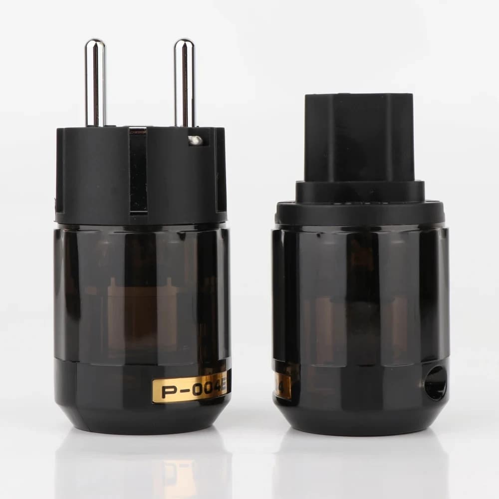 Coppie Hi-End rodiate P-004E spina di alimentazione SCHUKO EU e connettori IEC C-004 per adattatore per cavi di alimentazione audio Hifi