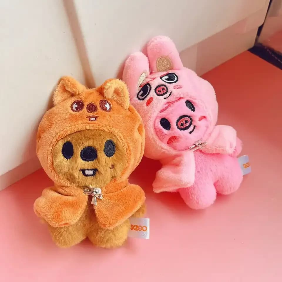 New KPOP Skzoo Keyring in Korean plush Ide Pendant Toy Keychain Fan Collection Giftsol Felix HyunJin Jisung Plush Cartoon