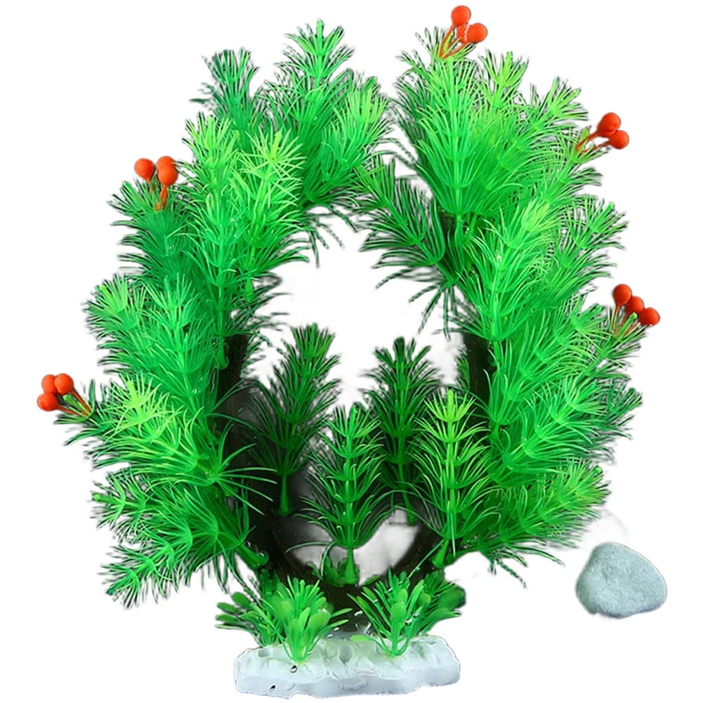 25cm U Shape Artificial Tree Aquarium Decor Plastic Plant for Fish Tank PE Material Green Flowers Grass Red Purple Options