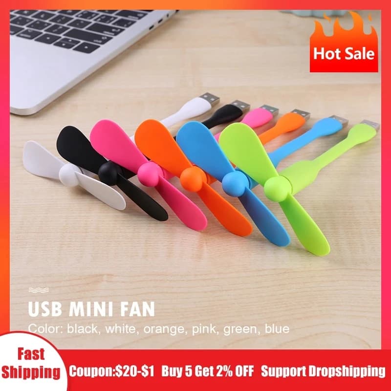 Mini ventola USB Ventola flessibile pieghevole per Power Bank Laptop PC Caricatore CA Ventola di raffreddamento manuale portatile per gadget estivi per computer