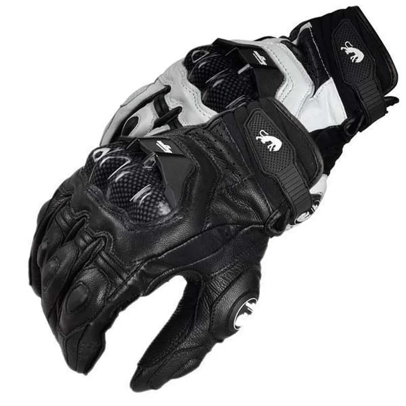 Furygan AFS-6 Guanti da moto in pelle Guanti protettivi in fibra di carbonio Guanti da moto da motocross da uomo Guanti da equitazione da corsa neri