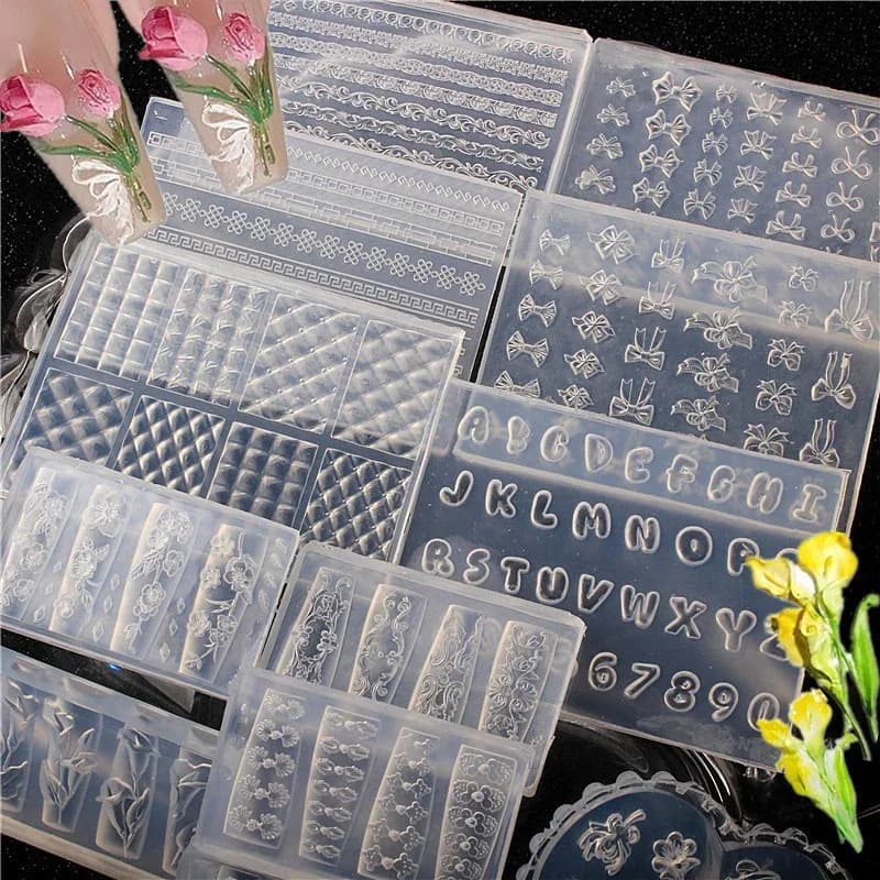 1 pz tulipano conchiglia di mare meduse pesci rossi stella marina 3D acrilico stampo per unghie decorazioni per unghie stampo per manicure in silicone fai da te stampo per nail art