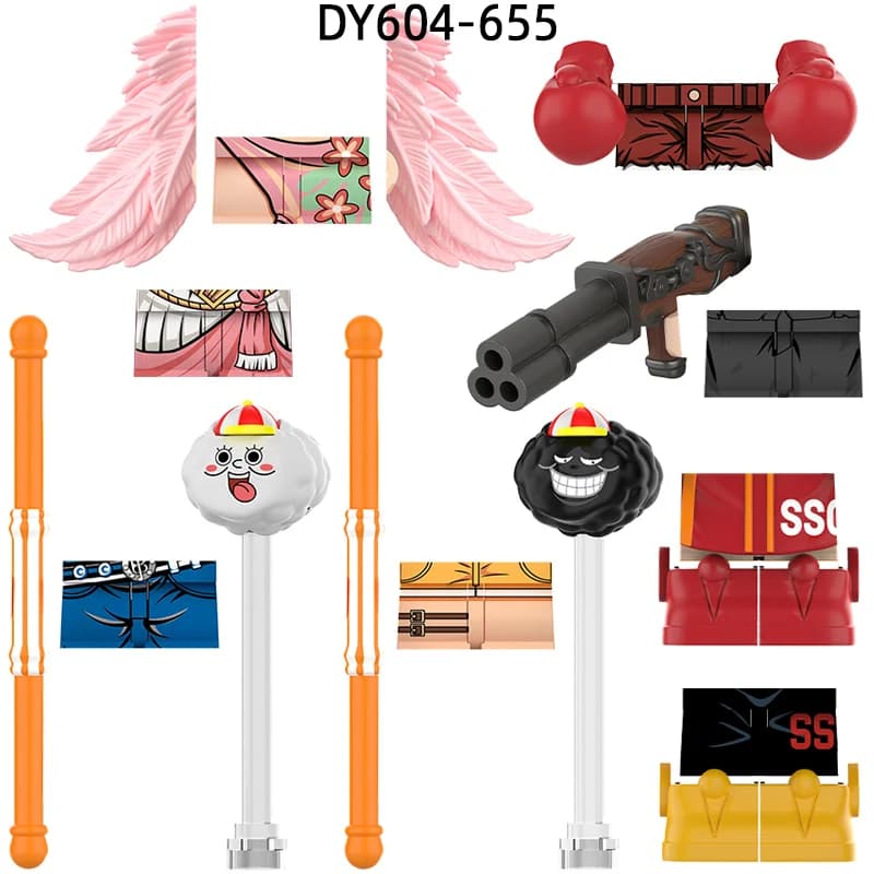 Le Action Figures Stick Wings Guanti Armi Pantaloni Parti di capelli Modello Blocchi MOC Mattoni Set Regali Giocattoli per bambini DY604-DY655