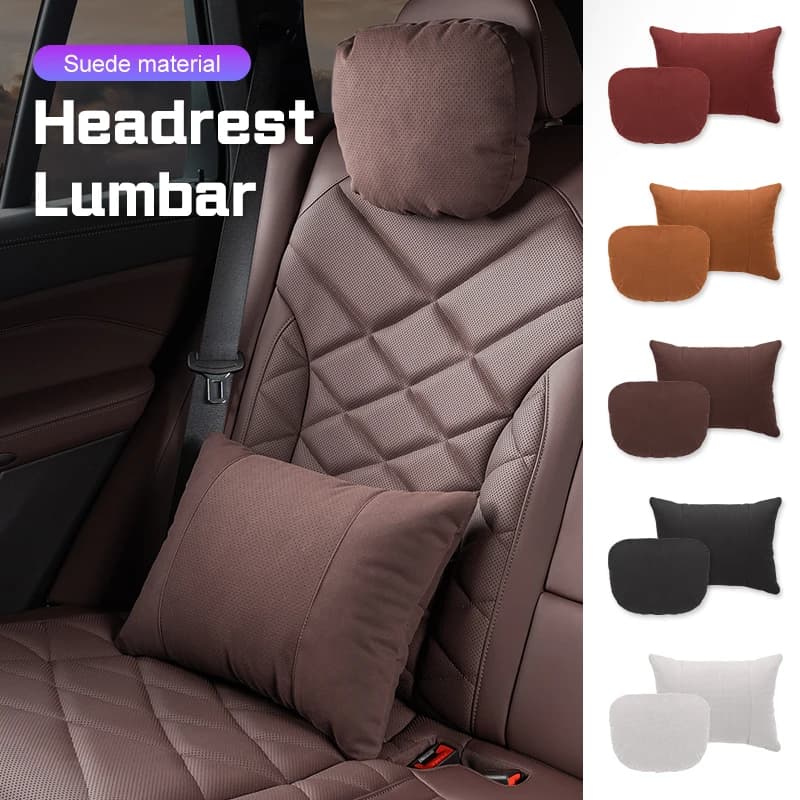 Cuscino per il collo dell'auto in pelle scamosciata per Lexus ES RX IS200 CT200h GS300 LS430 Audi A3 A6 Q7 Mazda CX3 CX5 Poggiatesta Supporto lombare Accessori