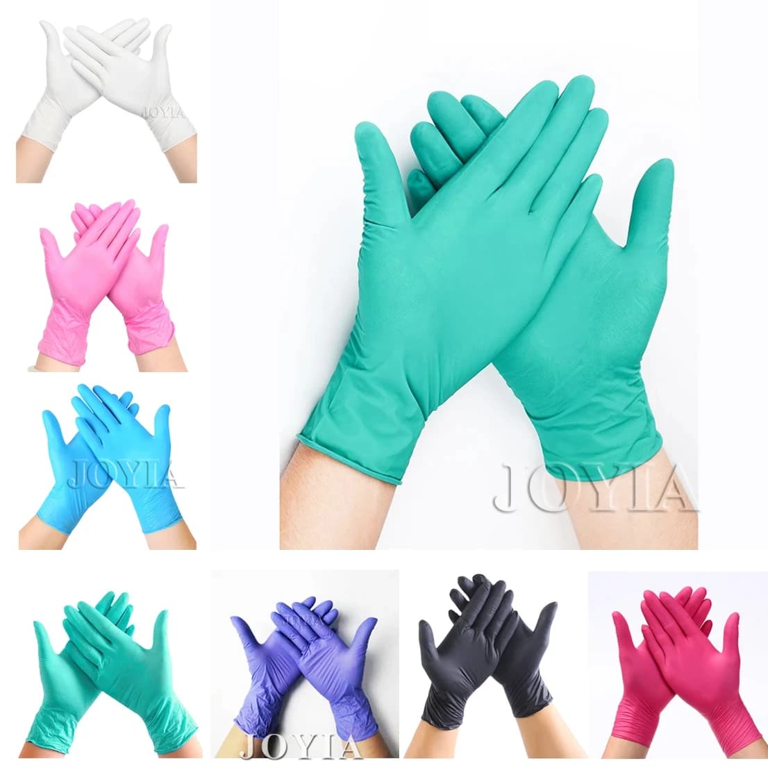 Guanti monouso verdi Guanti in nitrile da esame rosa multiuso impermeabili per uso domestico Maniglia per alimenti Piantare agricoltura S XS 50 100