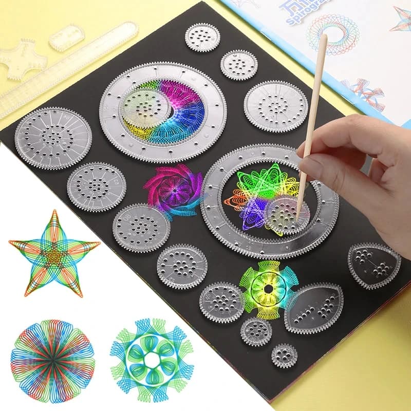 Divertenti giocattoli da disegno spirografo Set Ingranaggi creativi Geometria Stencil Modello di pittura Artigianato d'arte Regali educativi per studenti per bambini