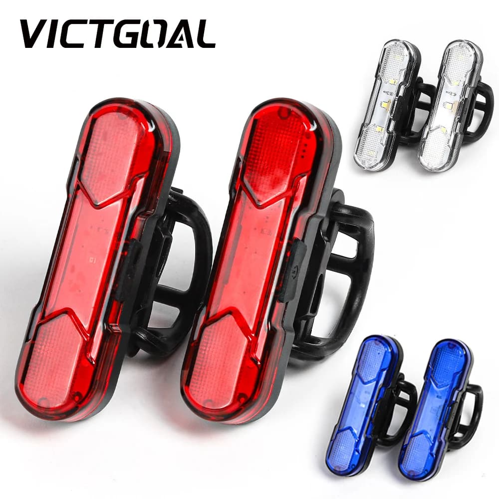 VICTGOAL Luce per bicicletta reggisella USB lampada posteriore LED luce per bici elettrica torcia per bicicletta luce di sicurezza per coda anteriore accessori MTB