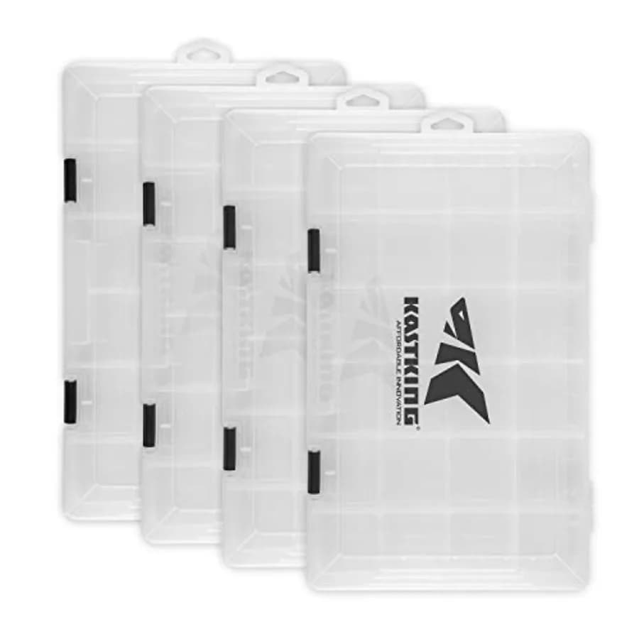 Scatole Porta Attrezzatura da Pesca in Plastica con Divisori Rimovibili - Organizzatore per Attrezzatura da Pesca - Confezione da 2