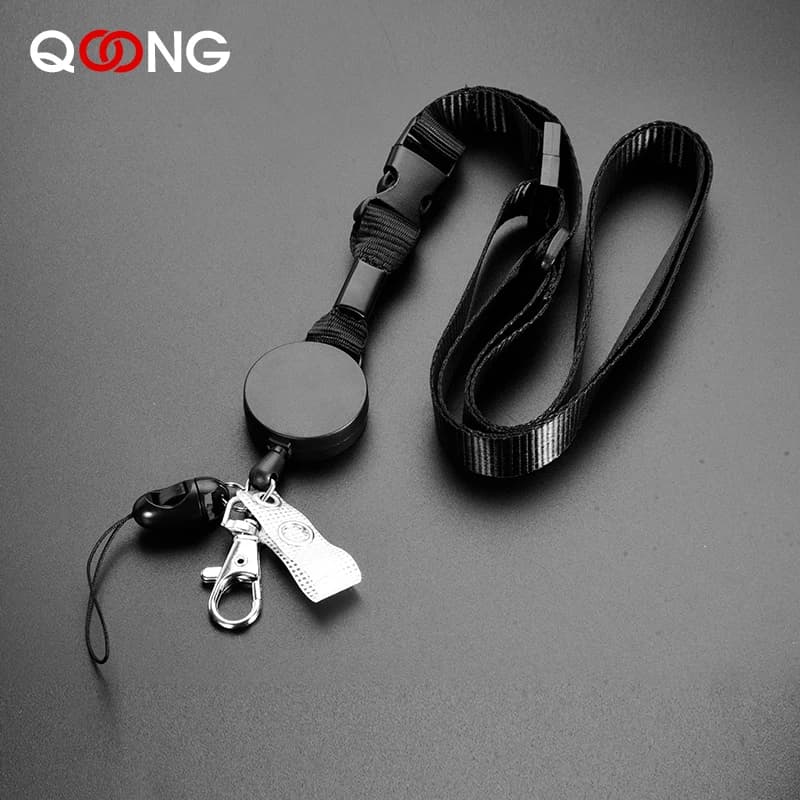 Rope Keyring with 65CM Retractable Certificate Adjustable Safety Buckle Keyring With Neck Easy To Pull Access To Work Keychain H65