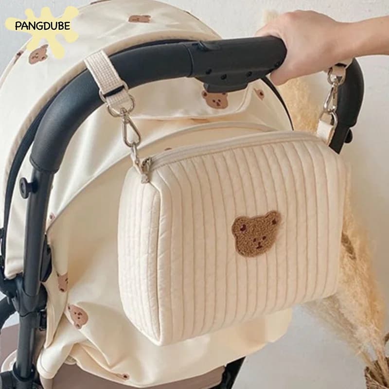 PANGDUBE Simpatica borsa da ricamo per passeggino con gancio Borsa per pannolini Borsa per pannolini per bambini per accessori per neonati Borsa per mamma per cose per bambini