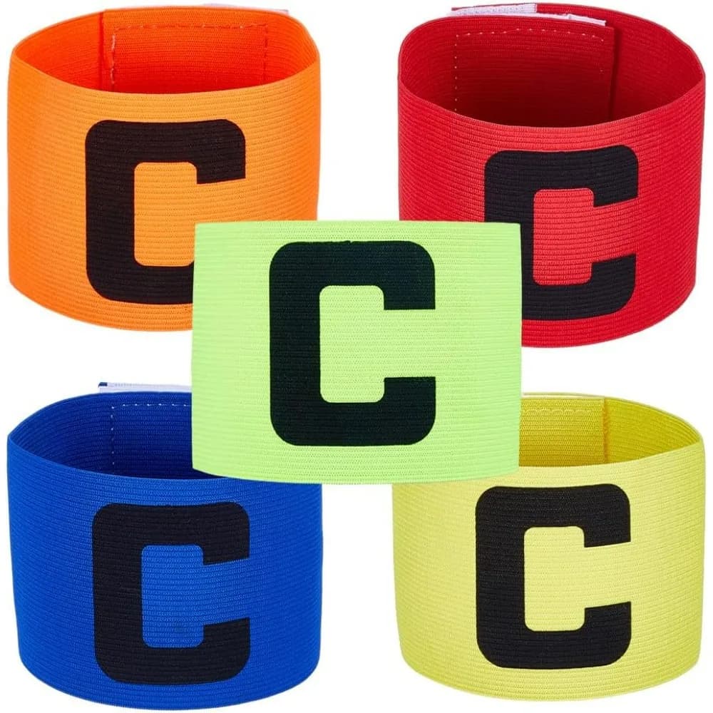 5 pcs captain arm band adjustable nylon football basketball player team wristbands anti-skirt bracelets for young adults
