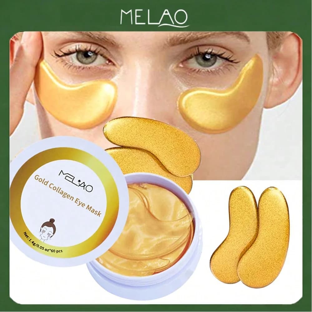 MELIAO Gold Collagen Under Eye Mask Patches - Eye Mask for Wrinkles, Dark Circles & Puffy Eyes, Hydrating & Firmin
