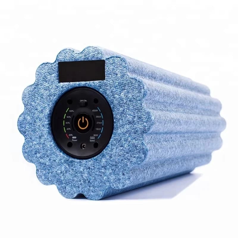 10pcs Custom Logo Gym Massage Foam Roller | 4-Level Electric Vibrating EPP Muscle Fitness Roller, Soft Mini Sports Roller