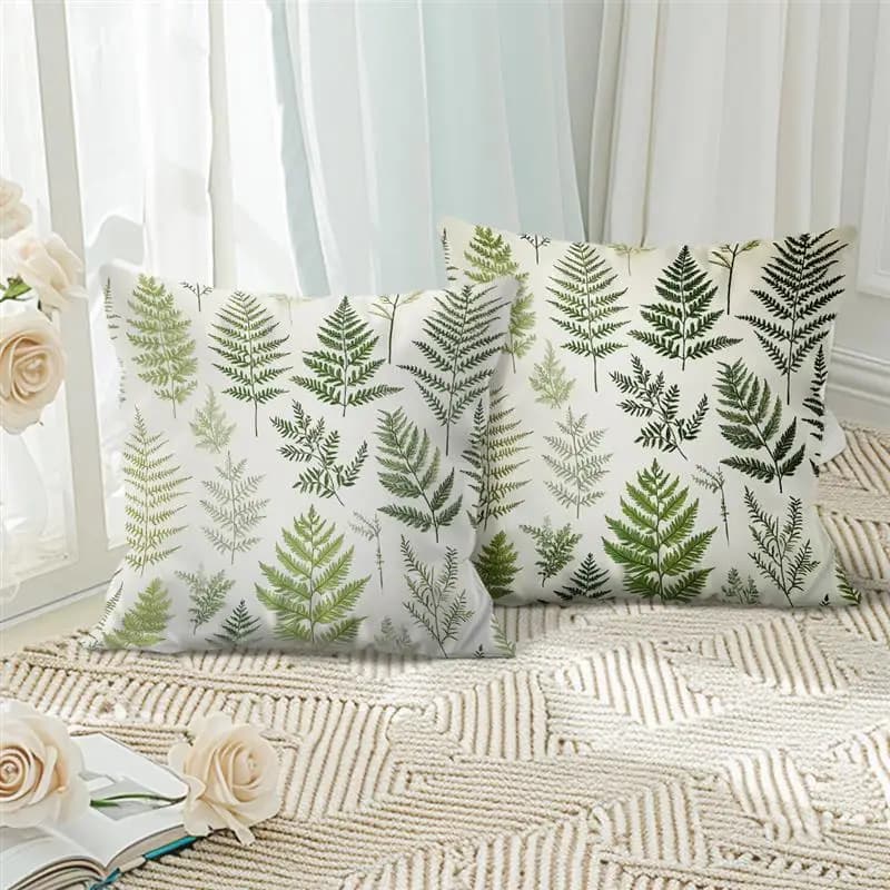 45x45 cm Pianta verde Cuscino per divano Cuscino confortevole Fodera per ufficio Soggiorno Decorazioni per la casa Federa stampata moderna