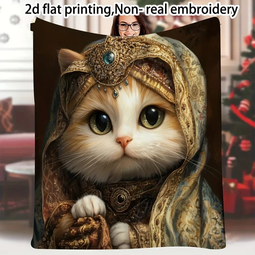 Two dimensional flat, single piece set, single-sided printed soft and comfortable blanket, available in various sizes