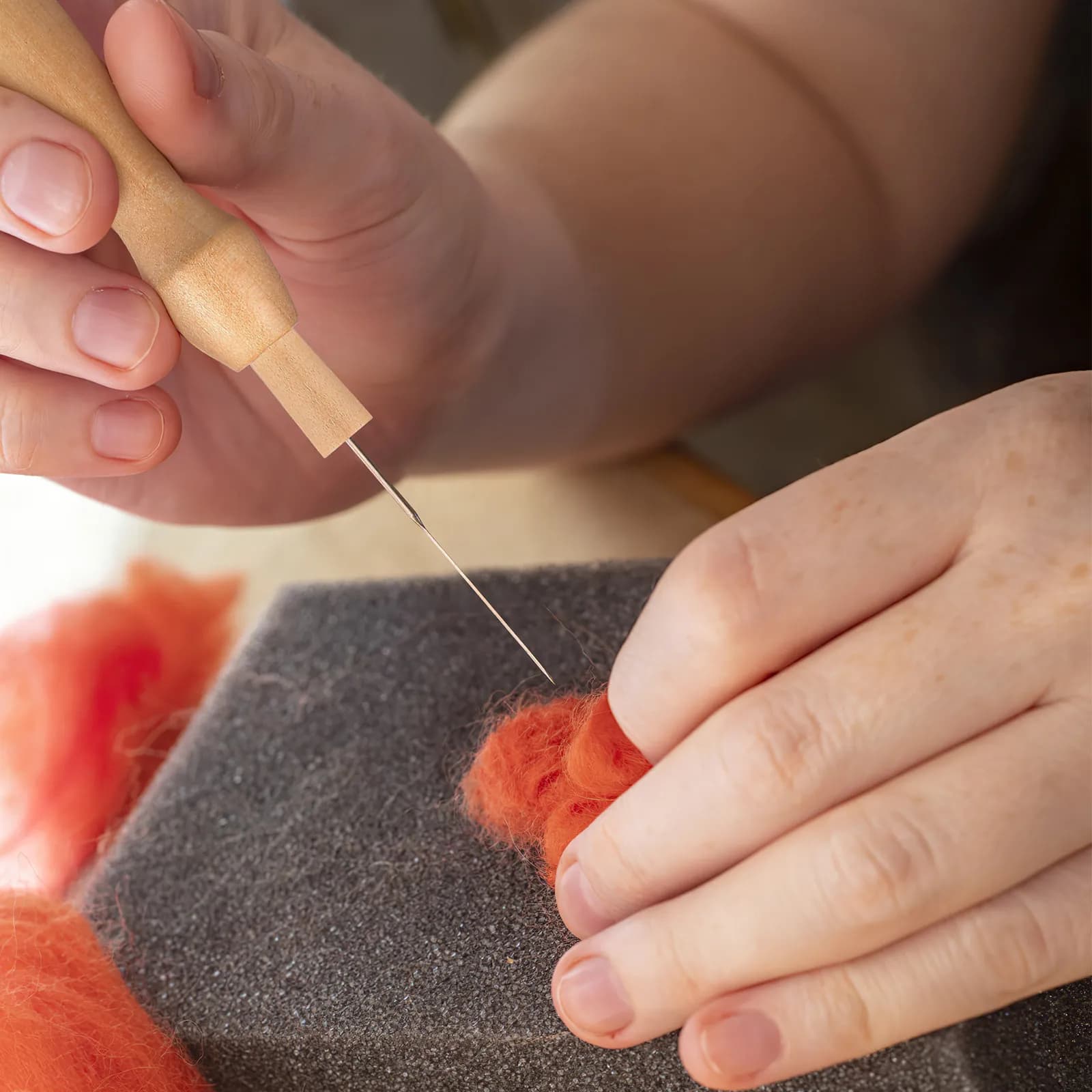 10 Pezzi Manici in Legno per Strumento di Feltro a Punzone, Impugnature di Ricambio, Superficie Liscia per Risparmio di Tempo, Accessori per Cucito Fai-da-Te