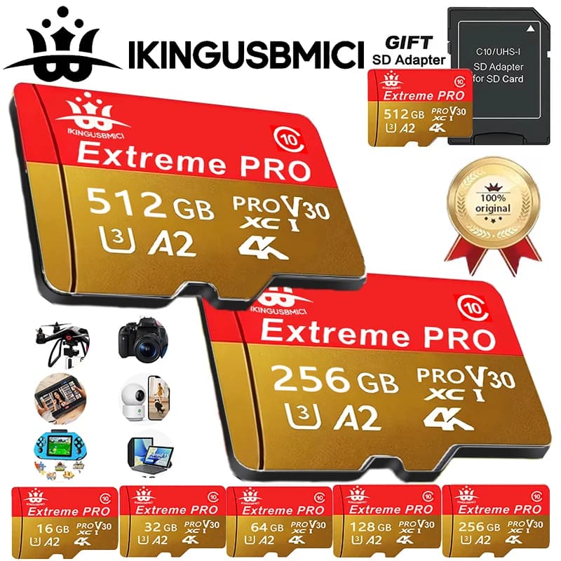 Speed 32-64-128-256-512gb Micro Quality Class High 10 Mini Card Sd Fast U3 Durable Phone Memory Quality Premium Original High