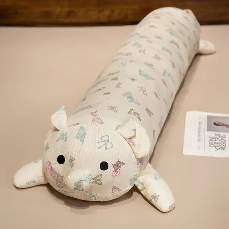 Cuscino per Adulti, Decorazione per la Casa, Supporto Lombare, Cuscino Lungo con Stampa Maiale per Divano, Letto, Sedia da Ufficio