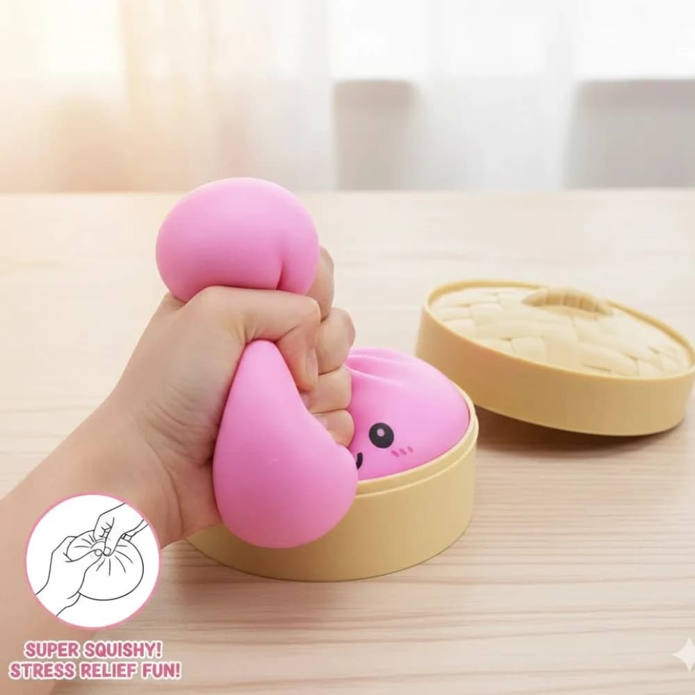 Giocattolo Antistress a Forma di Raviolo e Baozi, Palla di Pasta a Lenta Risalita, Giocattolo Sensoriale Morbido per Ansia e Relax