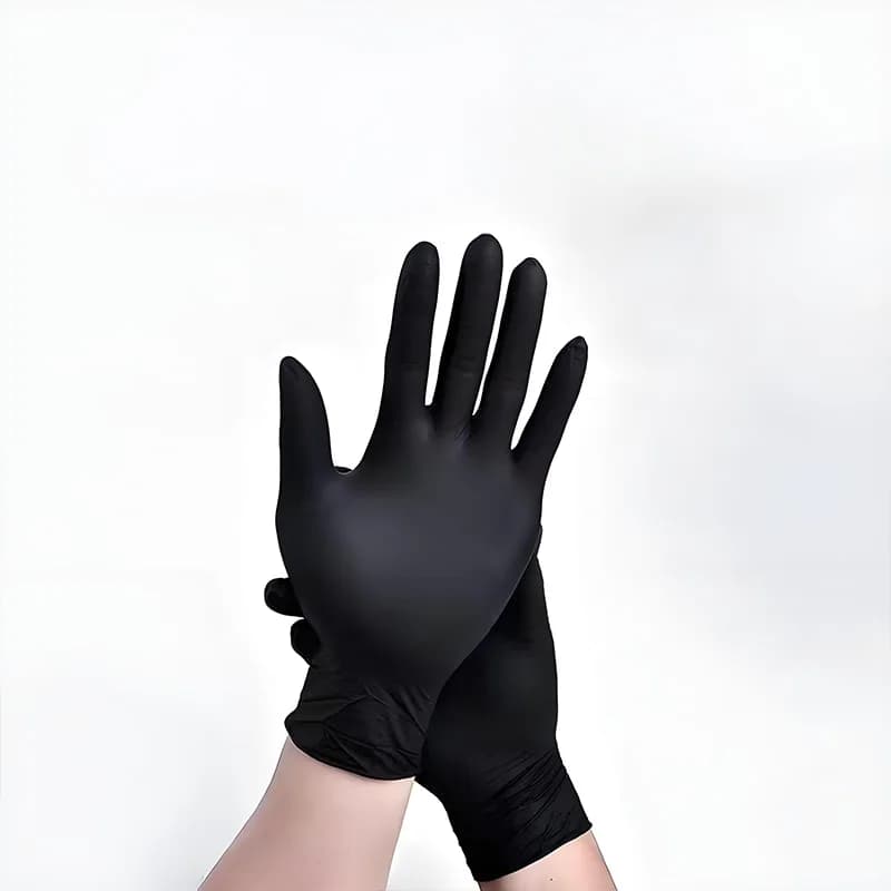 100 Pezzi Guanti Monouso in Nitrile Nero Resistenti, Grado Alimentare, Resistenti alle Sostanze Chimiche, Ideali per Cucina, Pulizie e Lavori Fai-da-Te