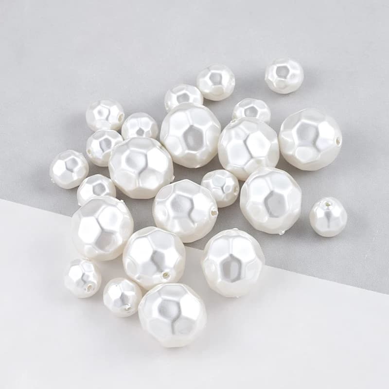 20pcs Faceted Soccer Ball Imitation Pearl Beads ABS for DIY Bracelet Earring Necklace Jewelry Making Craft Accessories