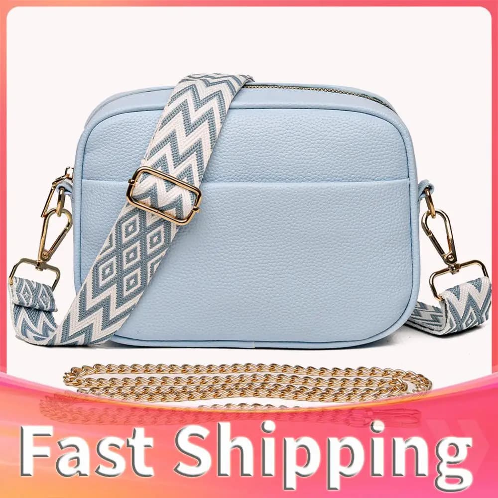 Women Shoulder Bags PU Leather Fashion Crossbody Handbag Simple Solid Color Portable Adjustable Strap Female Handbags