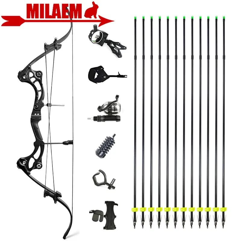 40-55lbs Compound Bow Arrow Set Bowfishing Arrow Recurve Bow Shooting Archery Hunting Fishing Target Shooting