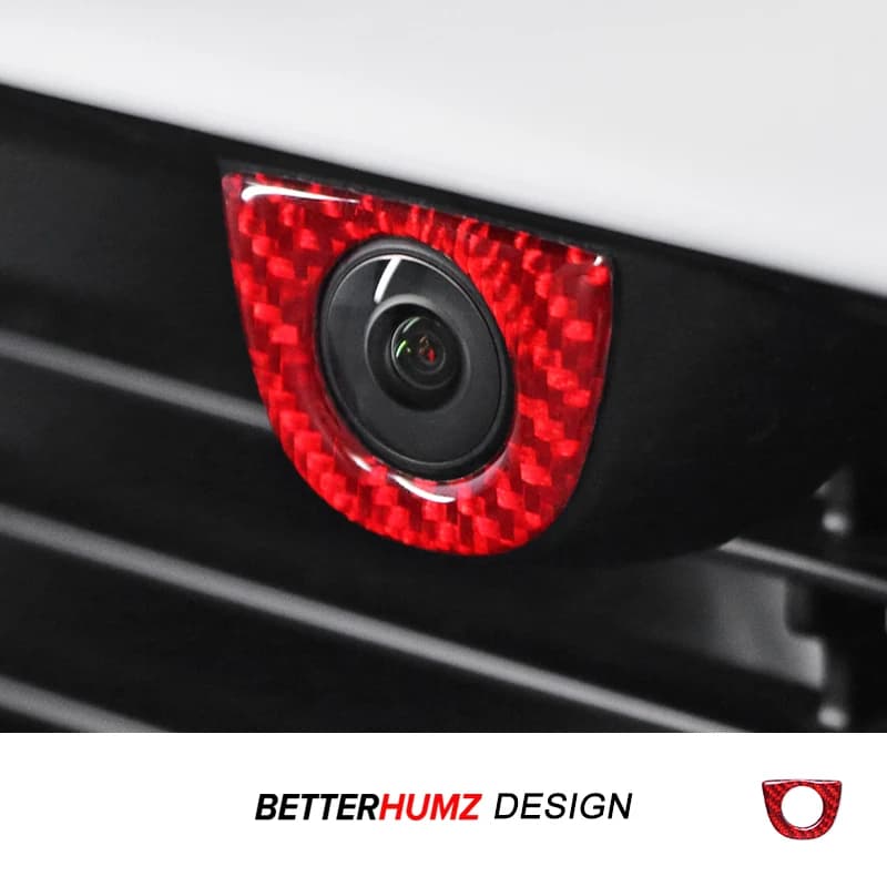 For Tesla Model Y Juniper 2025- Carbon Fiber Car Styling Head Front Camera Protector Stickers Trim Auto Decoration Accessories