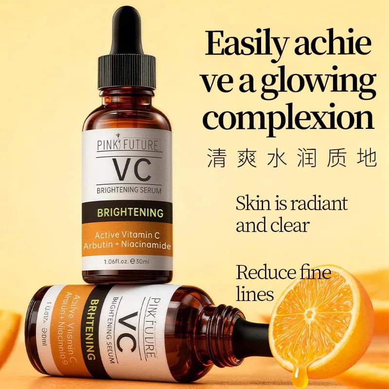 PINK FUTURE Vitamin C Brightening Facial Serum Hydrating Moisturizing Anti-Wrinkle Anti-Aging Skincare Essence Beauty Products