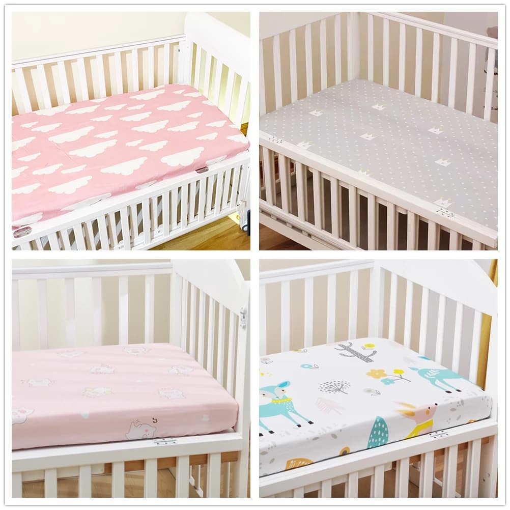 130*70 Baby Bed Sheet 100% Cotton Crib Fitted Sheet Soft Newborn Baby Mattress Cover Bed Linen Set Boys girls Baby Crib Bedding