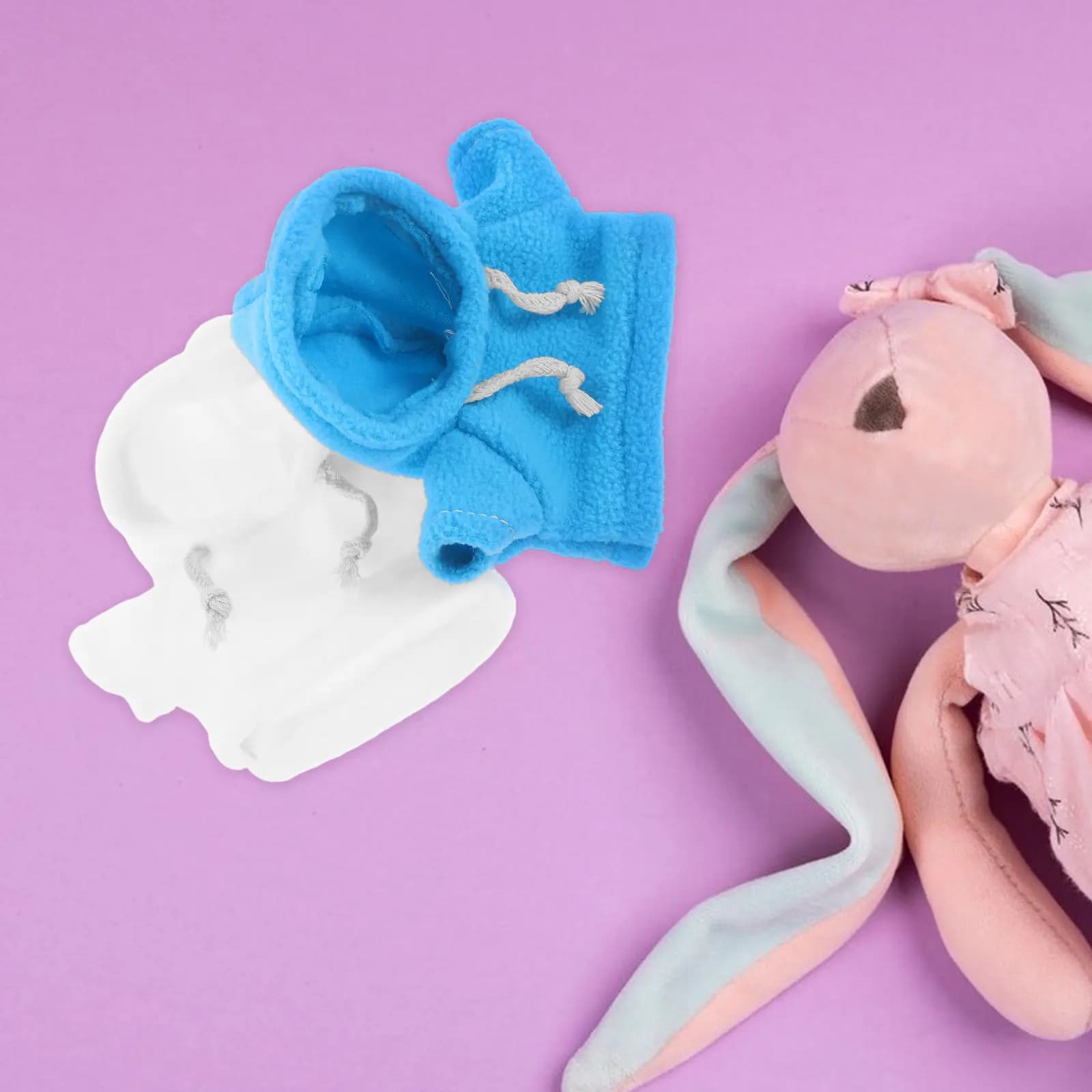 Set di 2 Felpe con Cappuccio a Forma di Orsetto, Morbide e Calde, Abbigliamento Sostitutivo per Peluche da 20 Cm, Accessori Invernali alla Moda