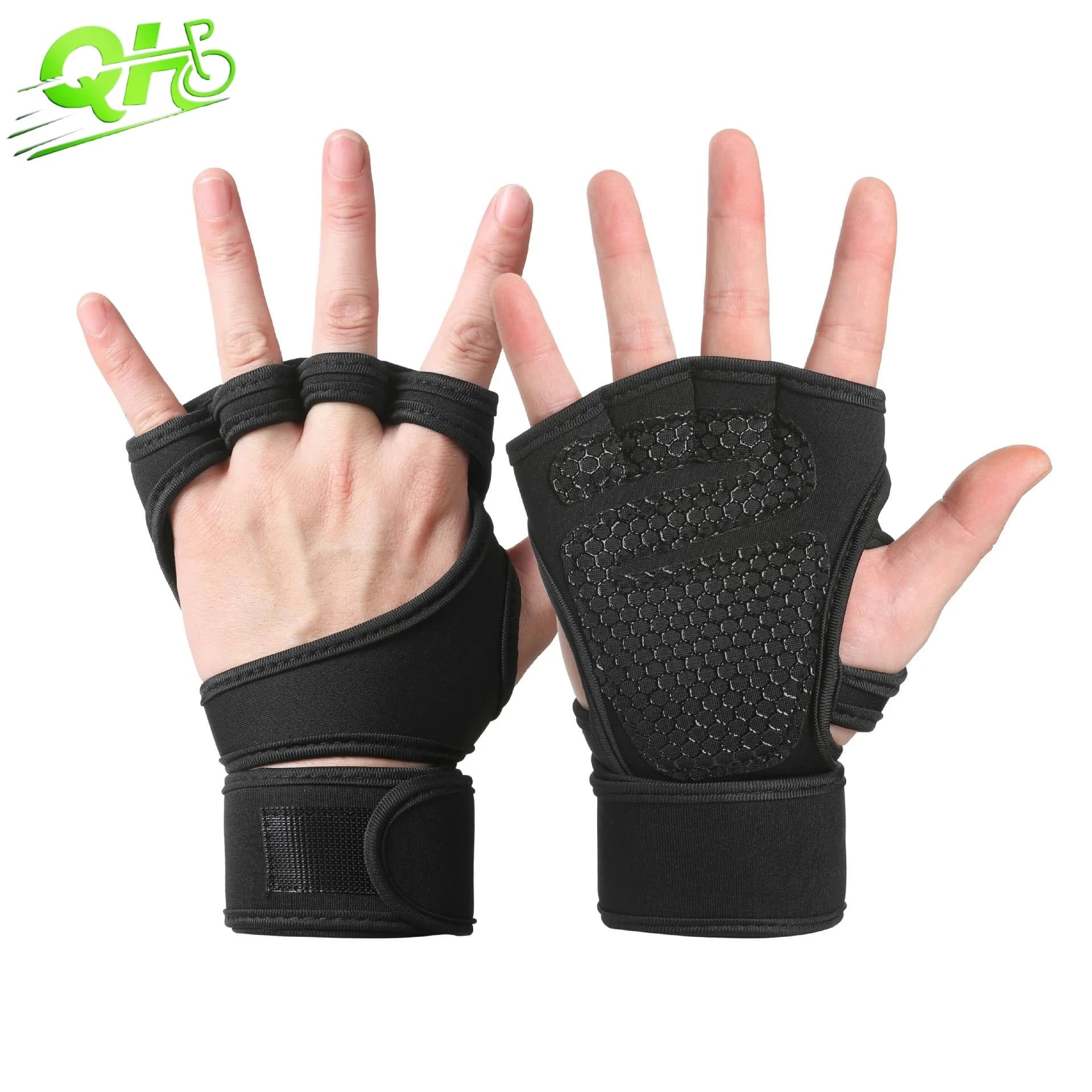 Gym Gloves Fitness Training Anti-slip Breathable Bodybuilding Weight Training without finger kta Protect your wrist Cycling Gloves for yoga